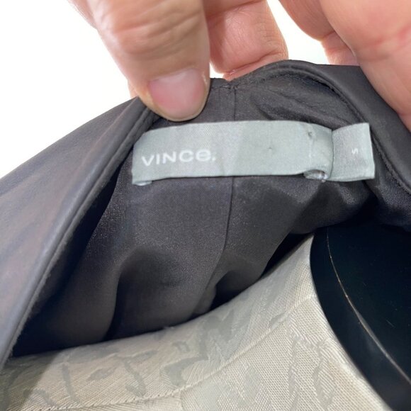 Vince Womens Jacket Size Small Gray Goat Leather Open Front Lined - Picture 5 of 15
